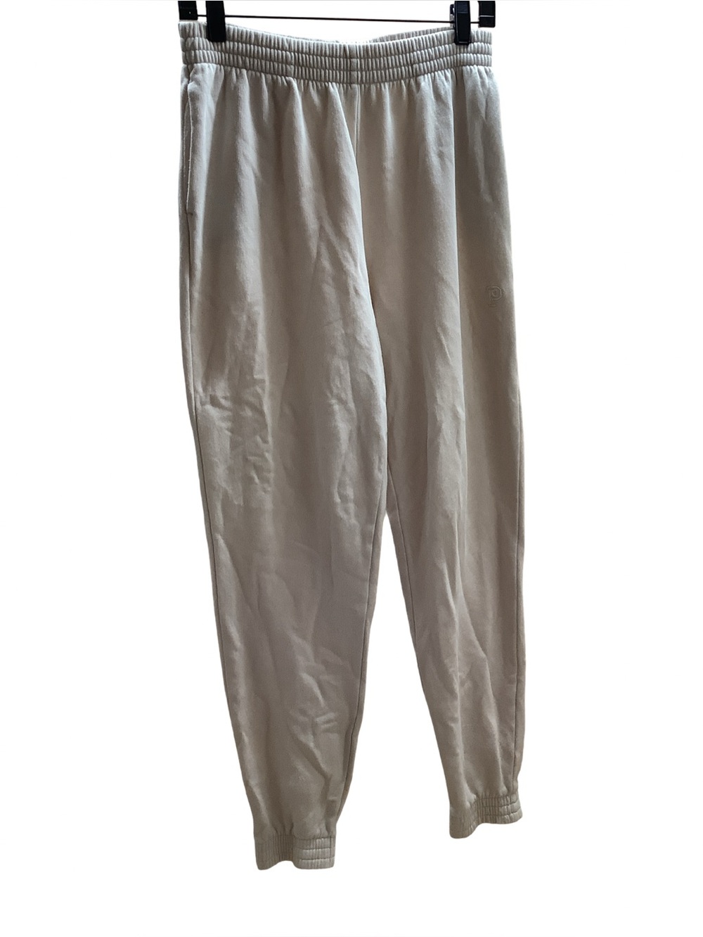 PINK Victoria’s Secret Size Medium Cream Drawstring Waist Sweatpants, Preloved